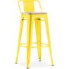 Tabouret de bar avec dossier - Design industriel - Bois et acier - 76cm - Nouvelle édition - Stylix image 9
