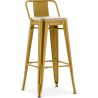 Tabouret de bar avec dossier - Design industriel - Bois et acier - 76cm - Nouvelle édition - Stylix image 9