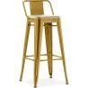 Tabouret de bar avec dossier - Design industriel - Bois et acier - 76cm - Nouvelle édition - Stylix image 9