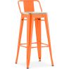 Tabouret de bar avec dossier - Design industriel - Bois et acier - 76cm - Nouvelle édition - Stylix image 9