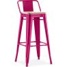 Tabouret de bar avec dossier - Design industriel - Bois et acier - 76cm - Nouvelle édition - Stylix image 9