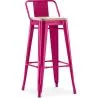 Tabouret de bar avec dossier - Design industriel - Bois et acier - 76cm - Nouvelle édition - Stylix image 9