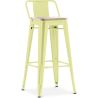 Tabouret de bar avec dossier - Design industriel - Bois et acier - 76cm - Nouvelle édition - Stylix image 9