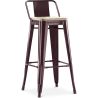 Tabouret de bar avec dossier - Design industriel - Bois et acier - 76cm - Nouvelle édition - Stylix image 9
