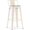 Tabouret de bar avec dossier - Design industriel - Bois et acier - 76cm - Nouvelle édition - Stylix image 9
