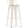 Tabouret de bar avec dossier - Design industriel - Bois et acier - 76cm - Nouvelle édition - Stylix image 9