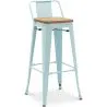 Tabouret de bar avec dossier - Design industriel - Bois et acier - 76cm - Nouvelle édition - Stylix image 9