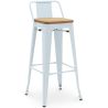 Tabouret de bar avec dossier - Design industriel - Bois et acier - 76cm - Nouvelle édition - Stylix image 9