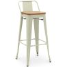 Tabouret de bar avec dossier - Design industriel - Bois et acier - 76cm - Nouvelle édition - Stylix image 9