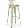 Tabouret de bar avec dossier - Design industriel - Bois et acier - 76cm - Nouvelle édition - Stylix image 9