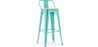 Tabouret de bar avec dossier - Design industriel - Bois et acier - 76cm - Nouvelle édition - Stylix image 9