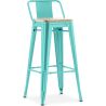 Tabouret de bar avec dossier - Design industriel - Bois et acier - 76cm - Nouvelle édition - Stylix image 9