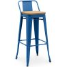 Tabouret de bar avec dossier - Design industriel - Bois et acier - 76cm - Nouvelle édition - Stylix image 9