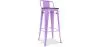 Tabouret de bar design industriel avec dossier - Bois et acier - 76cm - Stylix image 9