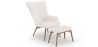 Fauteuil avec Repose-Pieds En Bouclette Fausse Fourrure Tapissée - Boucles Blanches - Huda image 9