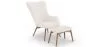 Fauteuil avec Repose-Pieds En Bouclette Fausse Fourrure Tapissée - Boucles Blanches - Huda image 9