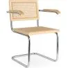Chaise à manger avec accoudoirs - Design vintage - Bois et rotin - Bruna image 9