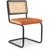 Chaise de salle à manger - tapissée en velours - Bois et rotin - Puila image 9
