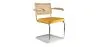 Chaise de salle à manger avec accoudoirs - Tapisserie en velours - Bois et rotin - Martha image 9