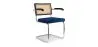 Chaise de salle à manger avec accoudoirs - Tapisserie en velours - Bois et rotin - Hyre image 9