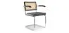 Chaise de salle à manger avec accoudoirs - Tapisserie en velours - Bois et rotin - Hyre image 9