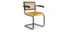 Chaise de salle à manger avec accoudoirs - tapissée de velours - bois et rotin - Puila image 9