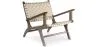 Fauteuil de Salon avec Accoudoirs - Fauteuil de Design Boho Bali - Bois et Lin - Recia image 9