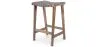 Tabouret en bois - Design Boho Bali - Cuir - Recia image 9