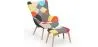 Fauteuil avec Repose-Pieds - Revêtement en Tissu Patchwork - Kontur image 9