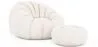 Fauteuil avec ottoman tapissé - Bouclé blanc - Rubi image 9