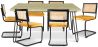 Pack Table à manger design industriel 150cm & 6 chaises de salle à manger en rotin - tapisserie en velours - Puila image 9