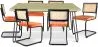 Pack Table à manger design industriel 150cm & 6 chaises de salle à manger en rotin - tapisserie en velours - Puila image 9