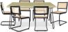 Pack Table à manger design industriel 150cm & 6 Chaises à manger en rotin - Bastral image 9