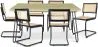 Pack Table à manger design industriel 150cm & 6 Chaises à manger en rotin - Bastral image 9