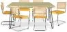 Pack Table à manger design industriel 150cm & 6 Chaises à manger en rotin - Tapisserie en velours - Martha image 9