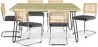 Pack Table à manger design industriel 150cm & 6 Chaises à manger en rotin - Tapisserie en velours - Martha image 9