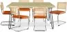 Pack Table à manger design industriel 150cm & 6 Chaises à manger en rotin - Tapisserie en velours - Martha image 9
