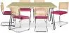 Pack Table à manger design industriel 150cm & 6 Chaises à manger en rotin - Tapisserie en velours - Martha image 9