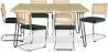 Pack Table à manger design industriel 150cm & 6 Chaises à manger en rotin - Tapisserie en velours - Martha image 9