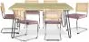 Pack Table à manger design industriel 150cm & 6 Chaises à manger en rotin - Tapisserie en velours - Martha image 9