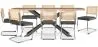 Pack Table à manger design en bois (200cm) & 8 Chaises à manger en rotin - Tapisserie en velours - Martha image 9