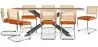 Pack Table à manger design en bois (200cm) & 8 Chaises à manger en rotin - Tapisserie en velours - Martha image 9