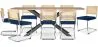 Pack Table à manger design en bois (200cm) & 8 Chaises à manger en rotin - Tapisserie en velours - Martha image 9