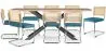 Pack Table à manger design en bois (200cm) & 8 Chaises à manger en rotin - Tapisserie en velours - Martha image 9
