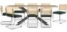 Pack Table à manger design en bois (200cm) & 8 Chaises à manger en rotin - Tapisserie en velours - Martha image 9