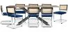 Pack Table à manger en bois design industriel (200cm) & 8 chaises à manger en rotin - tapisserie en velours - Hyre image 9