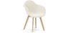 Chaise de Salle à Manger en bouclette fausse fourrure Tapissée - Boucles Blanches - Dominic  image 9