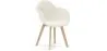 Chaise de Salle à Manger en bouclette fausse fourrure Tapissée - Boucles Blanches - Dominic  image 9