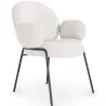 Chaise de salle à manger avec accoudoirs - Tapissée en tissu bouclé - Erys image 9