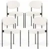 Lot de 4 - Chaise de salle à manger en bouclette fausse fourrure Tapissée - Boucles Blanches - Métal noir - Margot image 9